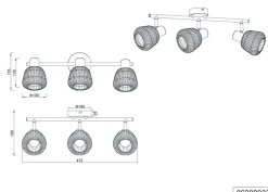 Tarifa taklampe 3-lys