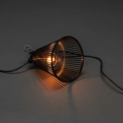 Tilleggsslynge 10 lys med svarte skjermer - Amber