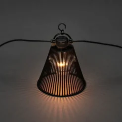 Tilleggsslynge 10 lys med svarte skjermer - Amber