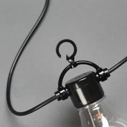 Tilleggsslynge 10 lys med svarte skjermer - Amber