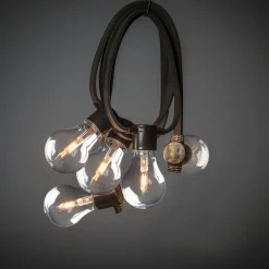 Tilleggsslynge 10 lys med tykk ledning, utskiftbar - Amber