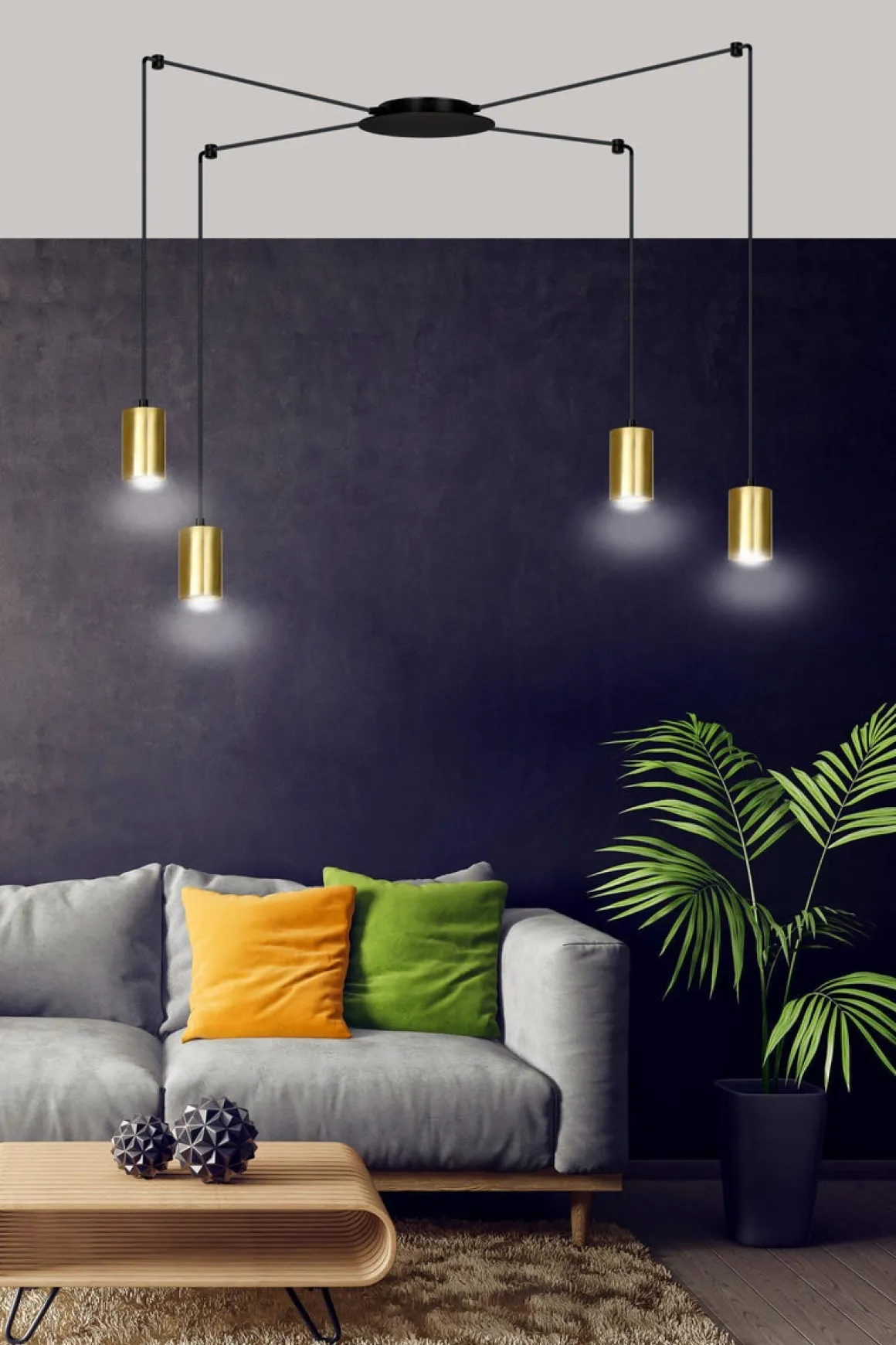 Traker 4 takpendel - Svart/Gullfarget