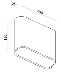 Trem K1 vegglampe 7W 3000 Kelvin - Dimbar