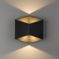 Triangles vegglampe opp/ned lys utendørs IP54 2x5W 3000K - Svart