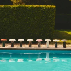 Trip oppladbar bordlampe - Ask marmor/Grå blank skjerm