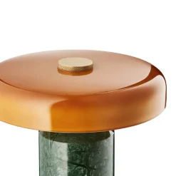 Trip oppladbar bordlampe - Moss marmor/Orange blank skjerm