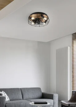 Trondheim takvifte 4 lys m/fjernkontroll - Svart/Trefarget