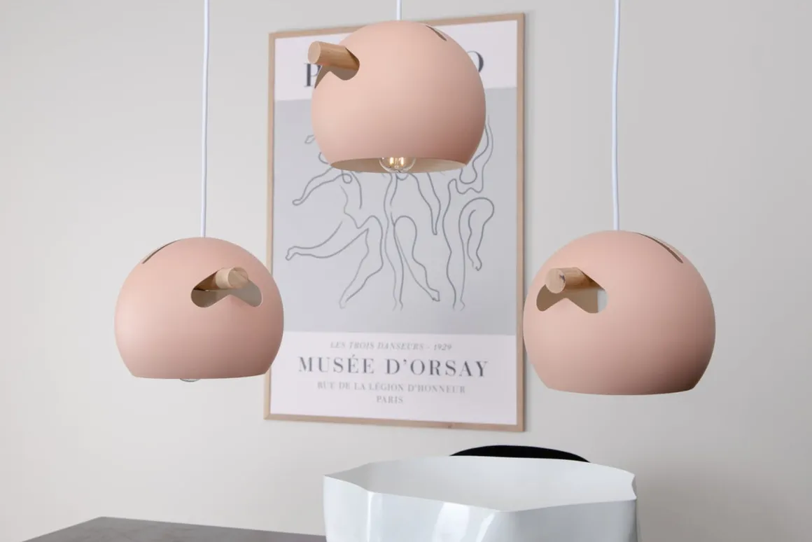 Tubbie takpendel 3 lys - Dusty Pink