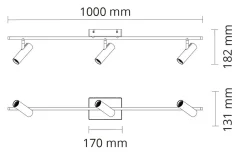 Tube Micro Track taklampe 18W 2700K Dimbar