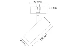 Tube Mini innfelt takspot 14W 3000K dimbar