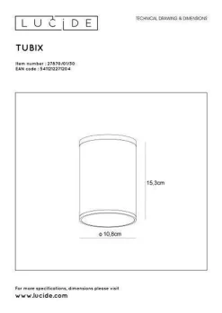 Tubix takspot utendørs IP54 E27