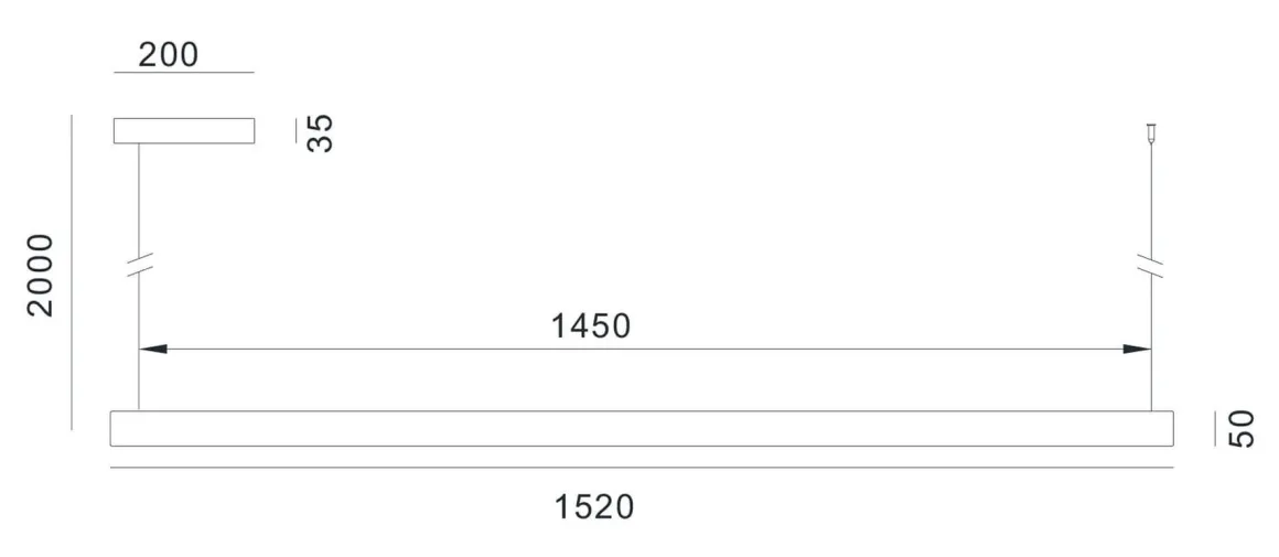 Valentina takpendel 152 cm opp/ned lys 2700 Kelvin