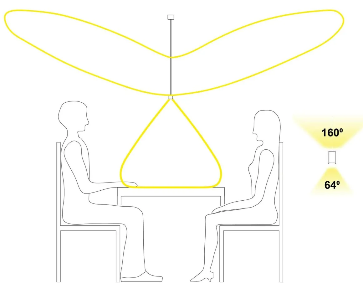 Valentina takpendel 152 cm opp/ned lys 2700 Kelvin