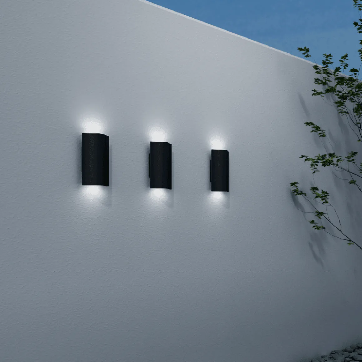 Vega vegglampe opp/ned utendørs 2x6W IP54 - Mørk grå