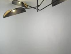 Vene taklampe 4-lys - Svart/Natur