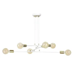 Vesio takpendel 6 lys - Hvit/Gullfarget
