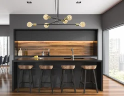 Vesio takpendel 6 lys - Svart/Gullfarget