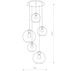 Vetro takpendel 5 kupler - Svart/Røykfarget