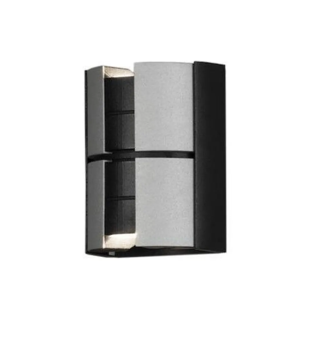 Vidar vegglampe utendørs opp/ned 2x5W - Svart/Sølv