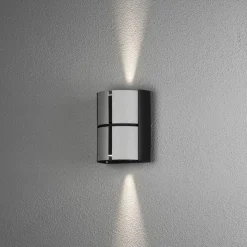 Vidar vegglampe utendørs opp/ned 2x5W - Svart/Sølv