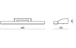 View vegglampe baderom 46 cm 3000K 16W IP44 m/stikkontakt