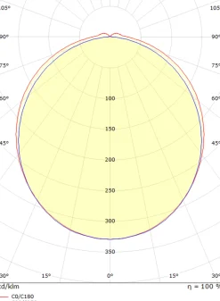 View vegglampe baderom 46 cm 3000K 16W IP44 m/stikkontakt