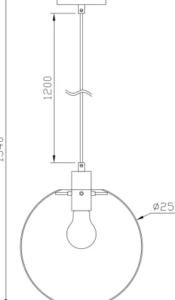 Viola takpendel 25 cm - Svart/klar