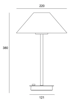 Volar oppladbar bordlampe 3,9W 2200 Kelvin IP44 - Dimbar