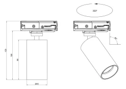 Vox D45 spot 7W 2700K RA90 Dimbar (1T) - Svart
