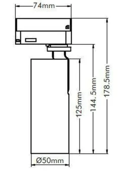 Vox Ezra spotskinne 4 spotter 2 meter 4x10W 3000K dimbar RA90 - Pure white