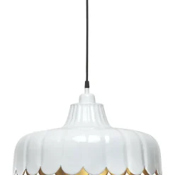 Wells takpendel 45 cm - hvit/gull