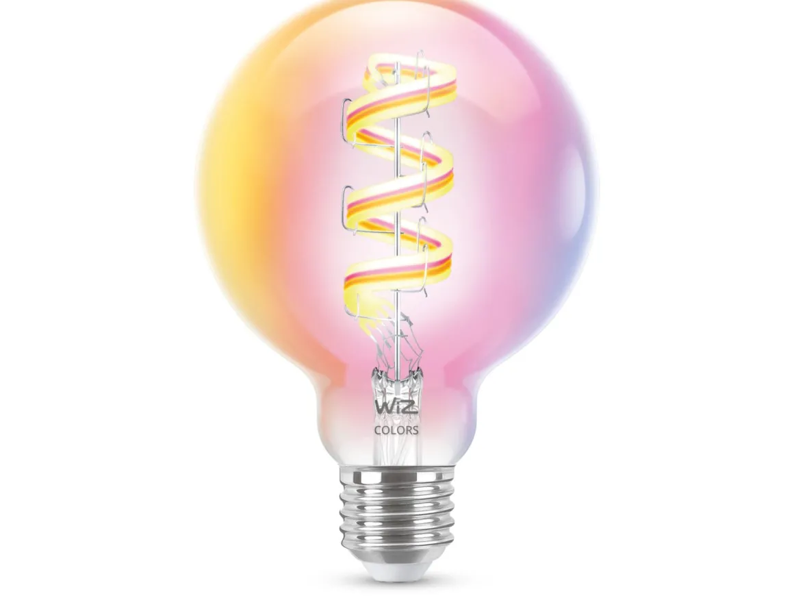 WiZ E27 Lyspære filament G95 6,3W Wifi 2700-6500 Kelvin fullfarge RGB