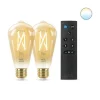 WiZ E27 Lyspære filament St64 6,7W Wifi 2 pak m/fjernkontroll - Justerbar fargetemperatur 2000-5000 Kelvin