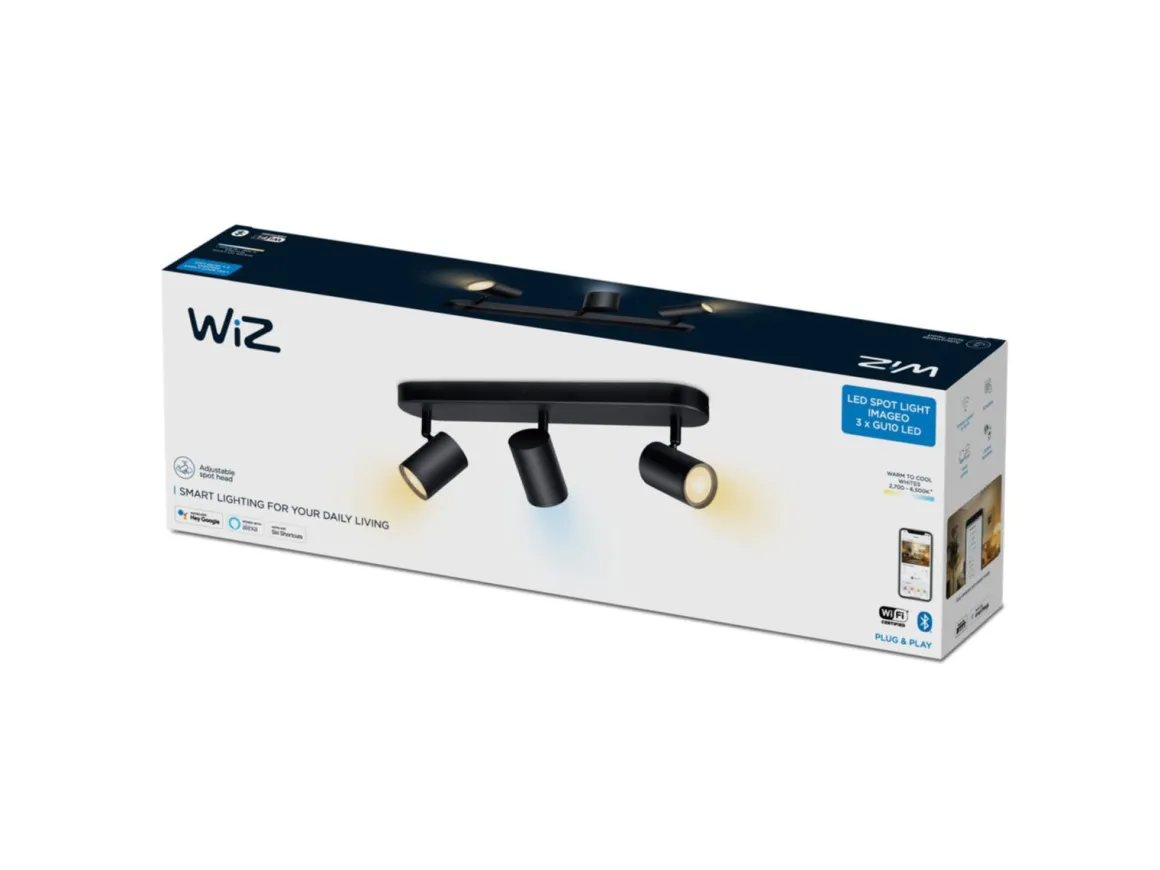 WiZ Smart Imageo 3 lys spot 3x5W 2700-6500K Wîfi - Svart