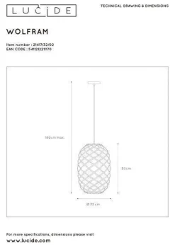 Wolfram takpendel 32 cm