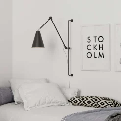 Yukon vegglampe lang - Matt svart