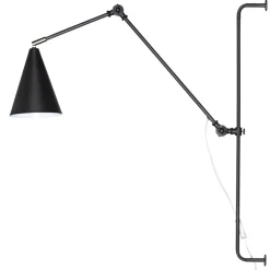 Yukon vegglampe lang - Matt svart