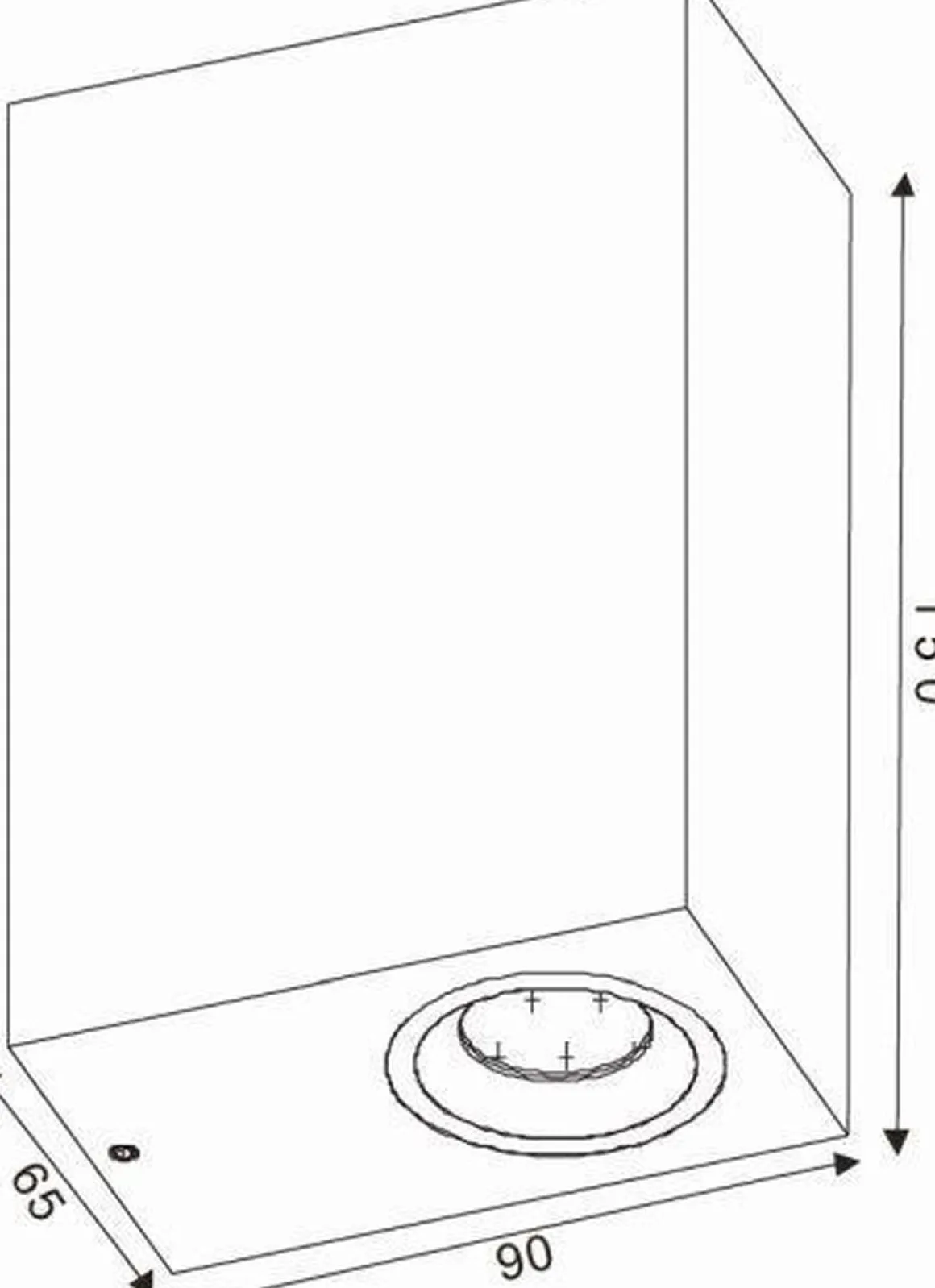 Zora square vegglampe opp/ned utendørs IP44